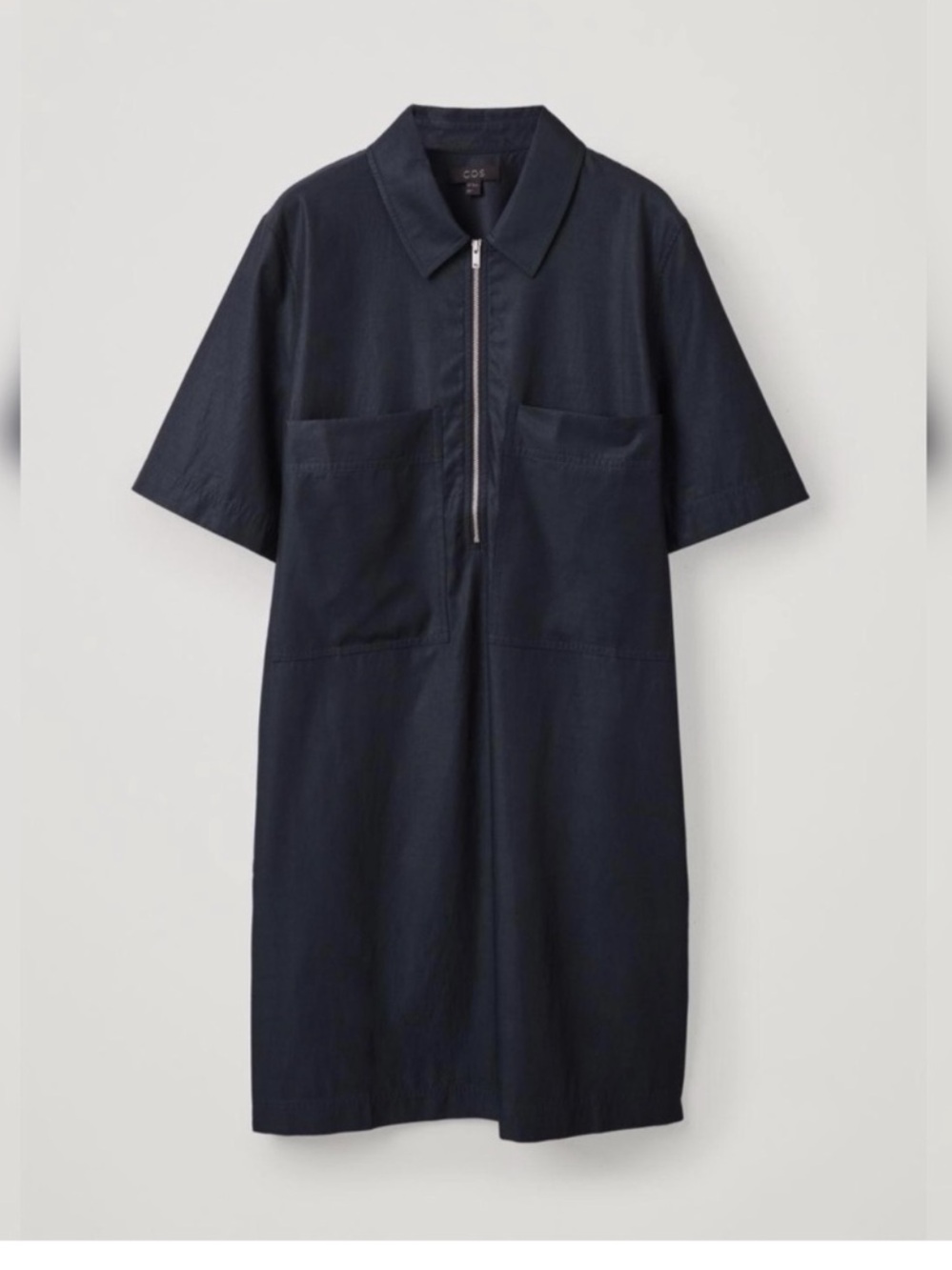 COS Front Zip Dress-Cargo Utility Dress Collard